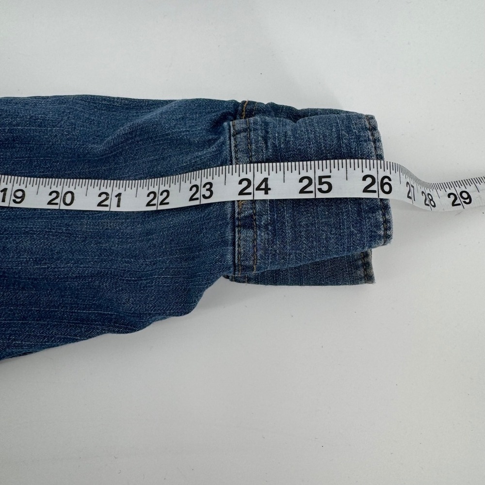 Wrangler Denim Shirt Mens 2XL Blue Long Sleeve Snap Button Western Stretch - Picture 5 of 9